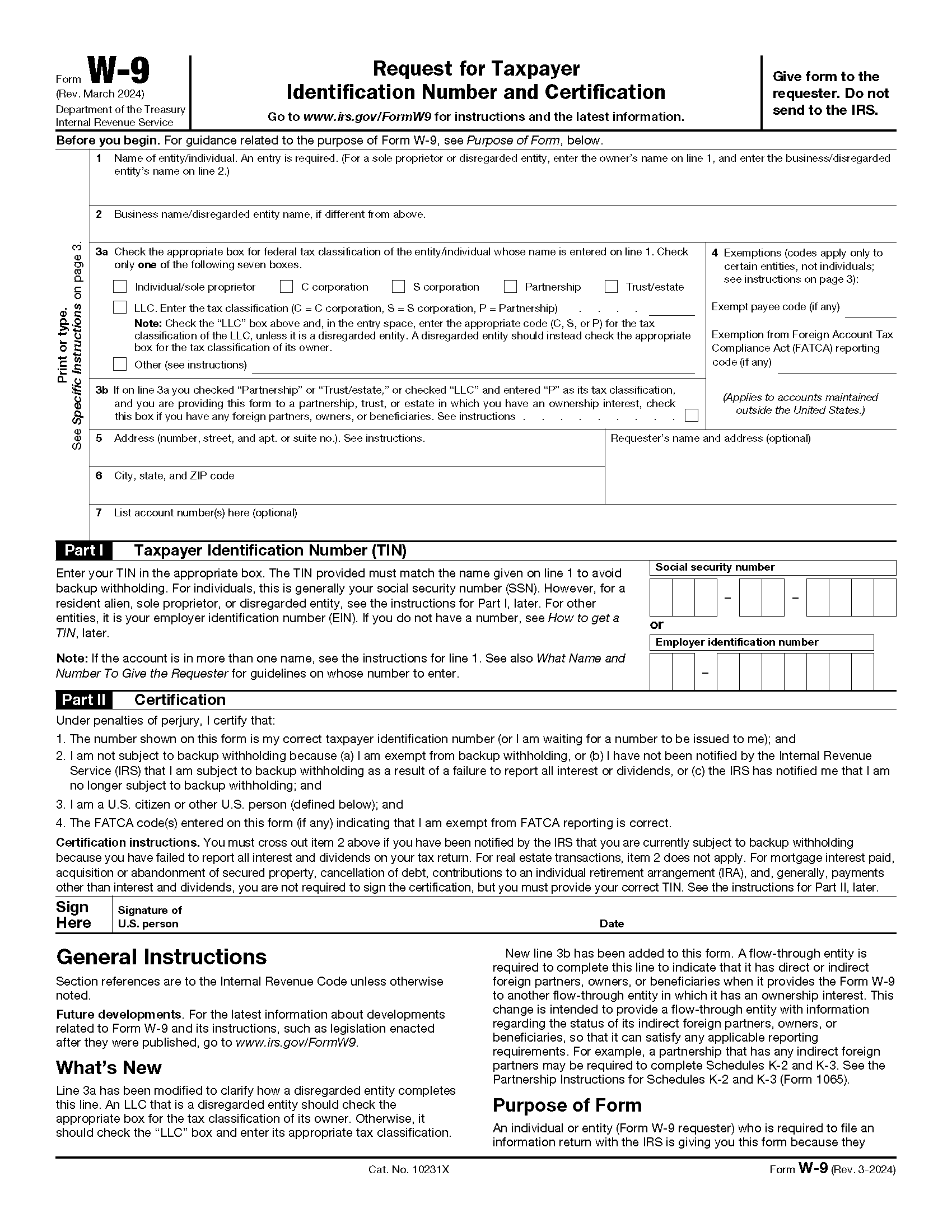 IRS Form W-9